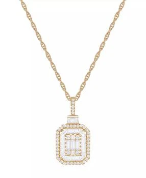 Macy's | Diamond Baguette & Round Pendant Necklace (1/2 ct. t.w) in 14K White Gold (also in 14K Yellow Gold),商家Macy's,价格¥5297
