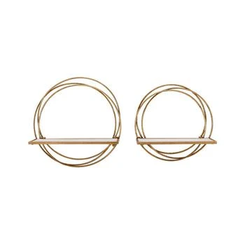 Danya B | Golden-Tone Rings Floating Wall Shelves, Set of 2,商家Macy's,价格¥484