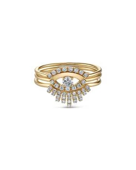 Sydney Evan | 14K Yellow Gold Diamond Pavé Evil Eye Ring Set,商家Bloomingdale's,价格¥21191