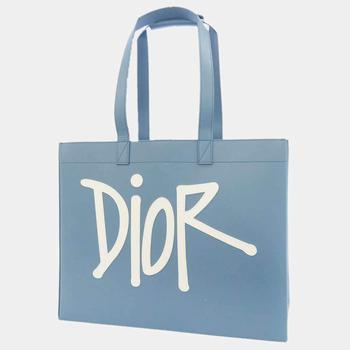 迪奥托特包, [二手商品] Dior | Dior Blue Leather Shawn D-Dior Tote Bag商品图片 8折