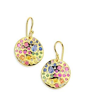 Ippolita | 18K Yellow Gold 18K Rock Candy® Rainbow Sapphire, Tsavorite & Diamond Wavy Disc Drop Earrings - Exclusive,商家Bloomingdale's,价格¥19600