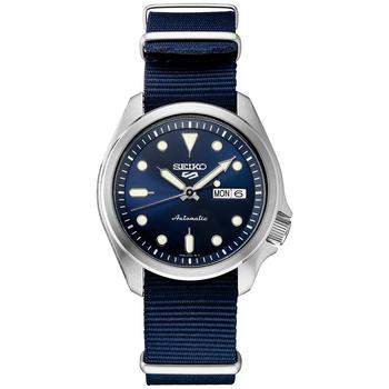精工5号价格, Seiko | Men's Automatic 5 Sports Blue Nylon Strap Watch 43mm商品图片 9折