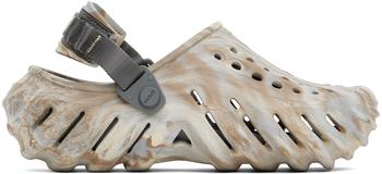Crocs | Off-White & Beige Echo Marbled Clogs商品图片 