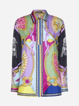 范思哲衬衫上海, Versace | Ventagli print silk shirt商品图片 