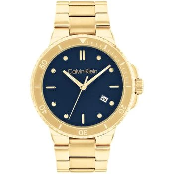 Calvin Klein | Men's Gold-Tone Stainless Steel Bracelet Watch 44mm 7折×额外8.5折, 额外八五折