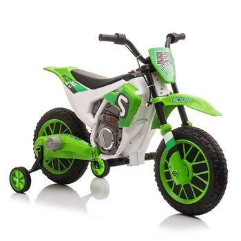 Streamdale Furniture | Streamdale Green Electric Kids Ride On Motorbike with Safety Features and Powerful Motors,商家Premium Outlets,价格¥2059