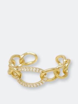 商品Ettika Jewelry | Destiny Crystal And 18k Gold Plated Circle Chain Link Ring,商家Verishop,价格¥205图片