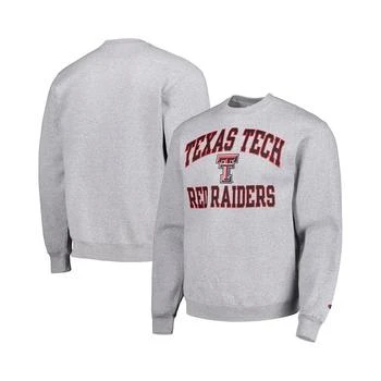CHAMPION | Men's Heather Gray Texas Tech Red Raiders High Motor Pullover Sweatshirt 独家减免邮费