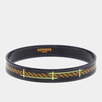 爱马仕手镯上海, [二手商品] Hermes | Hermès 14 Africa Quadrige Narrow Enamel PVD Plated Bangle Bracelet商品图片 满1件减$100, 满减