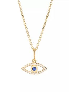 brook & york | Adeline Evil Eye 14K-Gold Vermeil & White Topaz Pendant Necklace,商家Saks Fifth Avenue,价格¥826