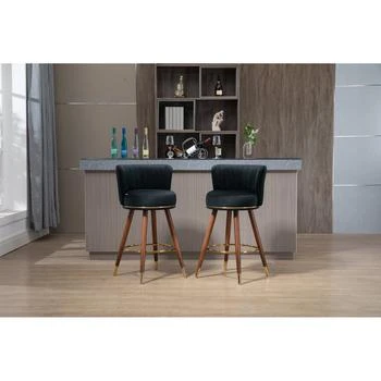 Simplie Fun | Counter Height Bar Stools Set of 2 for Kitchen Counter Solid Wood Legs,商家Premium Outlets,价格¥2059