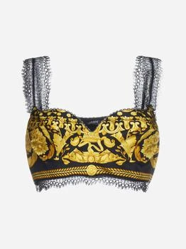 Versace | Barocco Heritage print silk bra top,商家d'Aniello boutique,价格¥2681