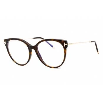 Tom Ford | Tom Ford Women's Eyeglasses - Full Rim Dark Havana Plastic Round Frame | FT5770-B 052,商家My Gift Stop,价格¥643