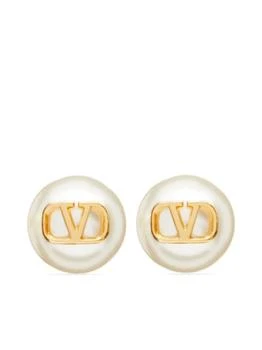 Valentino | Valentino Garavani Vlogo Pearl Earrings,商家Baltini,价格¥1881