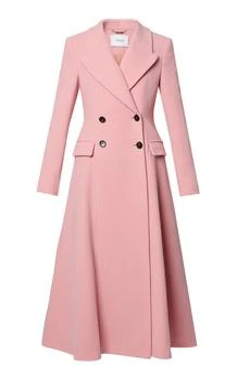 推荐Erdem - Double-Breasted Wool-Cashmere Longline Coat - Pink - UK 8 - Moda Operandi商品