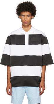 ami polo, AMI | Black & White Organic Cotton Polo商品图片 5.4折