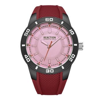 Kenneth Cole | Men's Sporty Three Hand Red Silicon Strap Watch, 49mm商品图片,