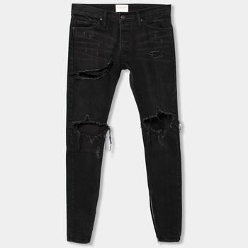 product Fear of God Fourth Collection Black Distressed Zipped Hem Jeans M image