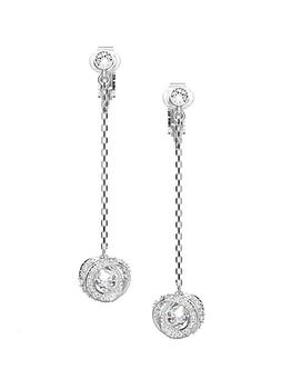施华洛世奇耳钉真假, Swarovski | Generation Rhodium-Plated Crystal Long Clip-On Earrings商品图片 