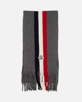 Moncler | FRINGED WOOL KNIT SCARF商品图片,