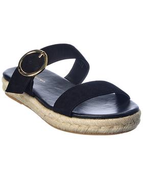 stuart weitzman凉鞋推荐, Stuart Weitzman | Stuart Weitzman Mykonos Two Strap Suede Sandal商品图片 5.6折