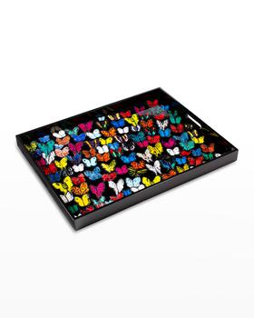 商品Butterflies in Flight Lacquer & Wood Tray图片
