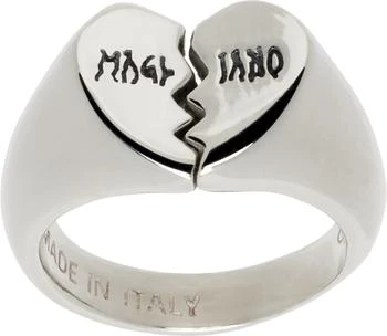 Magliano | Silver Mini Broken Heart Ring,商家Ssense US,价格¥2361