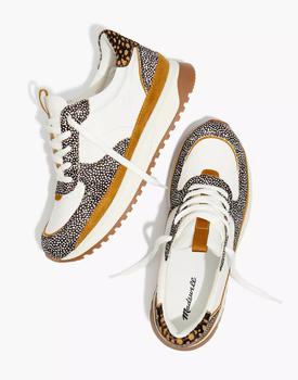 Madewell | Kickoff Trainer Sneakers in Leather and Spot Mix Calf Hair商品图片,