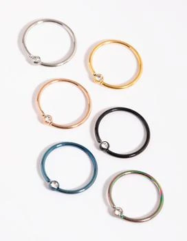 Lovisa | Surgical Steel Rainbow Diamante Nose Ring Pack,商家Premium Outlets,价格¥191