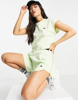 推荐adidas Sportswear cut off sleeve t-shirt in lime green商品
