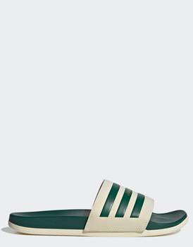 阿迪达斯拖鞋, Adidas | adidas Originals Adilette Comfort slides in beige and green商品图片 