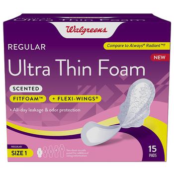 商品Walgreens | Ultra Thin Foam Pads Lightly Scented,商家Walgreens,价格¥36图片