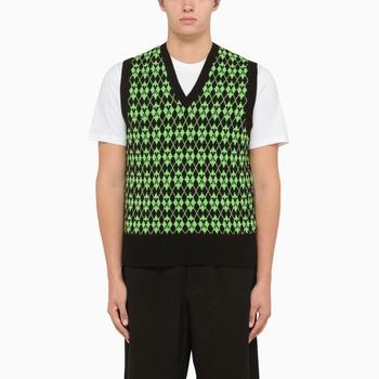 Ami Paris Black and Ami De Coeur embroidered vest