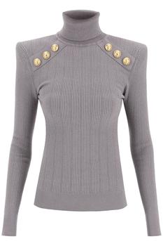 Balmain | Balmain ribbed turtleneck sweater with ornamental buttons商品图片,5.5折