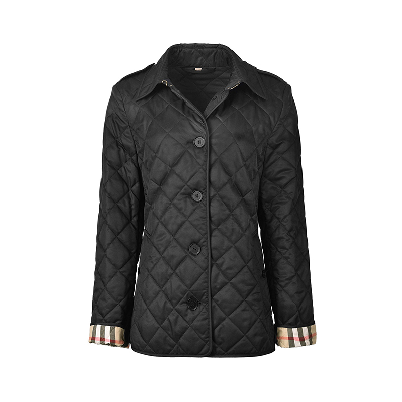 商品Burberry | 博柏利 23年早春新款 Frankby系列 女士黑色聚酯纤维面料绗缝夹克棉服,商家VPF,价格¥3240图片