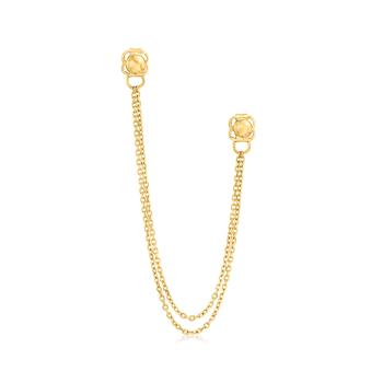 商品Ross-Simons | Ross-Simons 14kt Yellow Gold Double-Piercing Chain Single Earring,商家Premium Outlets,价格¥1067图片