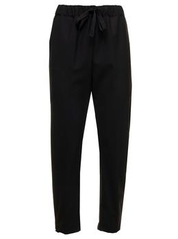 SEMICOUTURE | Semicouture Womans Black Light Wool Blend Trousers With Bow商品图片,8折