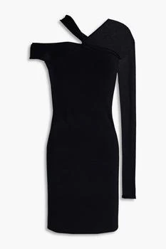 Helmut Lang | One-sleeve ponte-paneled knitted mini dress 4.5折