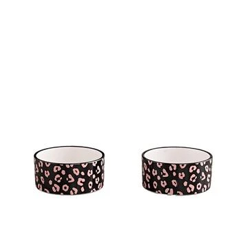 Juicy Couture | Give Me Treats Pet Bowl Leopard 16 oz Ceramic Bowls, Set of 2,商家Macy's,价格¥165