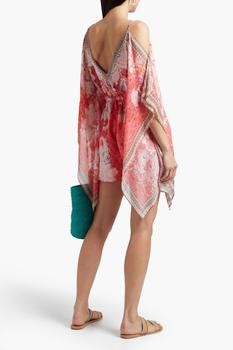 Camilla | Cold-shoulder chiffon-paneled printed silk crepe de chine playsuit商品图片,4.9折