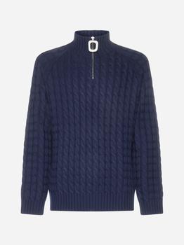 JW Anderson | Henley cable-knit wool sweater商品图片,