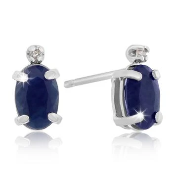 SSELECTS | 1 1/4ct Oval Sapphire And Diamond Earrings In 14k White Gold,商家Premium Outlets,价格¥600