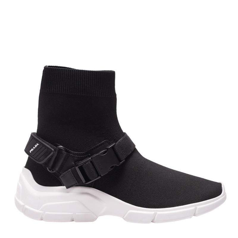Prada | PRADA 女士黑色织物高帮运动鞋 1T942I-3KJO-F0967商品图片,独家减免邮费