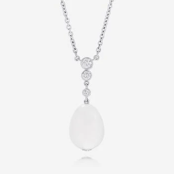 推荐Fabergé 18K White Gold and White Ceramic, Diamond Pendant 368FP701/2商品