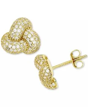 Macy's | Cubic Zirconia Pavé Love Knot Stud Earrings in 14k Gold-Plated Sterling Silver,商家Macy's,价格¥222