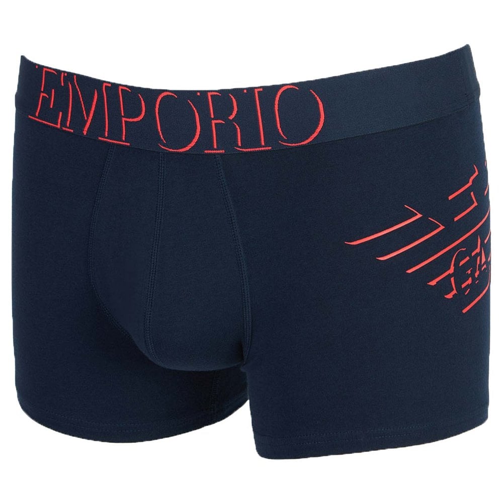 时尚阿玛尼内裤男装, Emporio Armani | EMPORIO ARMANI 男士藏青色棉质四角内裤 111776-9P725-00135商品图片 满$100享9.5折, 满折