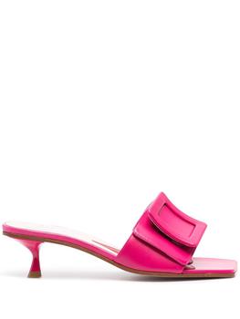 product ROGER VIVIER - Covered Buckle Leather Mules image