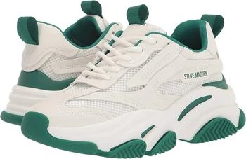 Steve Madden | Women's Possession Sneaker In White/emerald 5.5折
