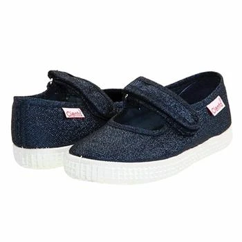 Cienta | Girl's Mary Jane Flat Shoes In Navy Metallic,商家Premium Outlets,价格¥250