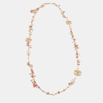 [二手商品] Chanel | Chanel Gold Tone Faux Pearl Chain Necklace商品图片,8.7折
